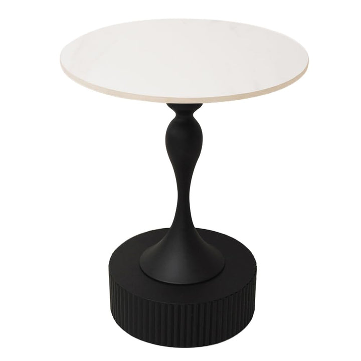 Table appoint Bout de canape Ronde Métal, Marbre, Noir Table appoint Bout de canape Ronde Métal, Marbre, Noir