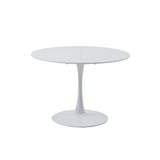HJhomeheart Table à Manger Ronde Moderne - Pour Cuisine, Salle à Manger et Bureau - Blanche, Diamètre 110 * 75(H) CM