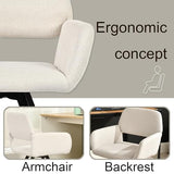 39F Furniture Dream Lot de 2 chaises de Bureau Modernes Beiges, Design pivotant, Fauteuil rembourré à 360° pour Cuisine, Bureau, Salon, Beige, 57 x 53 x 81,5 cm