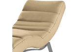 VENESETTI Chaise Longue réglable Multipositions, en Cuir de Luxe Italien, Sweet, Beige