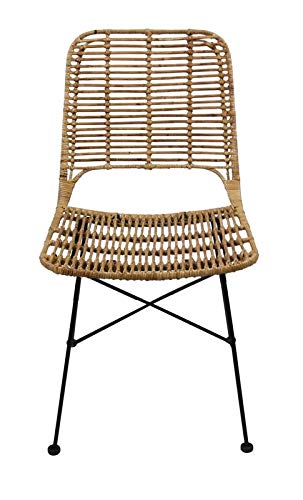 animal-design Chaise en rotin Lilly - Design moderne - Pour salle à manger, cuisine, bistro, balcon, terrasse - Marron clair animal-design Chaise en rotin Lilly - Design moderne - Pour salle à manger, cuisine, bistro, balcon, terrasse - Marron clair