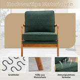 Fauteuil Moderne à Cadre en Bois, Chaise Longue De Luxe élégante, Chaise à Dossier Multifonctionnelle Simple, Adaptée Au Salon, à La Chambre Et Au Bureau De Petit Espace(Color:Émeraude)