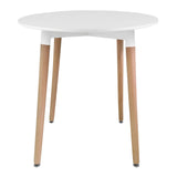 NMK HOME Table Ronde Salle Manger Ф 80 cm - Table a Manger Ronde avec des Pieds en Bois de Hêtre - Réglable en Hauteur