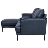 Furnhouse Ibbe Design - Canapé d'angle 3 places - En forme de L - Revêtement en cuir véritable - Ressorts ensachés - Rembourré - Pour le salon - Noir