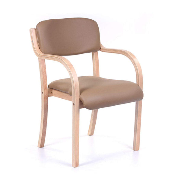 Chaise de salle à manger empilable avec accoudoirs, chaises d'appoint modernes en cuir PU, cadre en bois, bureau d'invités de club, chaise à accoudoir simple