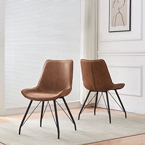 B&D Home Chaises de Salle à Manger Mats (Lot de 2) | Chaise rembourrée pour Cuisine, salon, Salle à Manger, Bureau | Design Industriel | Aspect Daim Brun, 11122-BRAU-2 B&D Home Chaises de Salle à Manger Mats (Lot de 2) | Chaise rembourrée pour Cuisine, salon, Salle à Manger, Bureau | Design Industriel | Aspect Daim Brun, 11122-BRAU-2