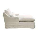 Loberon Chaise longue Téranisse, housse douce et nouée, toucher confortable, avec deux coussins décoratifs, meubles d'assise/chaise longue, bois de pin, bois de caoutchouc, polyester, crème