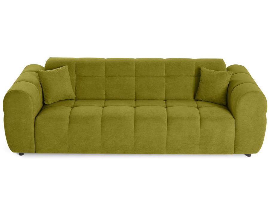 Lisa Design - Ray - canapé Droit 3 Places en Tissu texturé, Vert