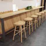 Dessus de cuisine en bois massif Tabouret de bar sans dossier Chaise de salle à manger en chêne pour bistrot 76 cm de hauteur Ferme Tabouret de bar haut Noir Noyer Couleur 65 cm/25,6 pouces Taille