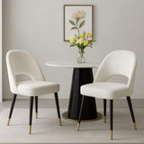 chairus Chaises de Salle à Manger sans Accoudoirs Lot de 2 Chaise de Bureau en Velours Moderne Chaise Rembourrée pour Cuisine Salon (Beige-2)