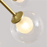 Moderne 9-lumières Or Spoutnik Lustre Unique Métal Chromé Industrielle Pendant Light Sphérique Verre Lampe De Plafond Pour Cuisine Évier Bar-Doré 9 têtes