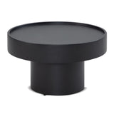 FineBuy Table basse ronde en métal noir 60 x 60 x 36 cm en forme de champignon Petite table d'appoint pour salon moderne