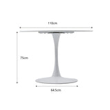 HJhomeheart Table à Manger Ronde Moderne - Pour Cuisine, Salle à Manger et Bureau - Blanche, Diamètre 110 * 75(H) CM