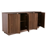 Buffet Vintage Finition Bois foncé Noyer 4 Portes L180 cm COMO