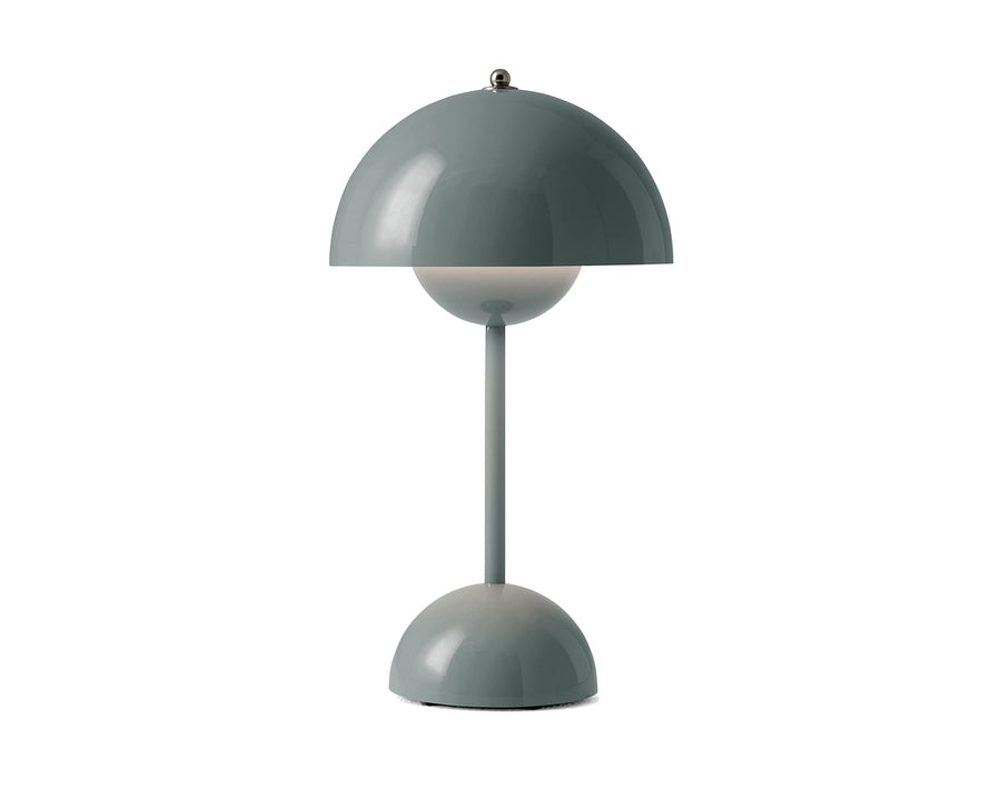 Lampe sans fil Flowerpot VP9 bleu pierre – Hauteur 29,5 cm | Solution d'éclairage élégante et pratique | Technologie sans fil | Décoration polyvalente pour l'intérieur et l'extérieur