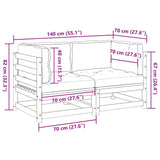 vidaXL Salon de Jardin 2 pcs avec Coussins Cire Marron Bois pin Massif, Ensemble de canapés d'extérieur, Ensemble de canapés de Jardin, canapé d'extérieur modulable