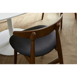 Miliboo Chaises Vintage en Bois foncé et Noir (Lot de 2) Walford