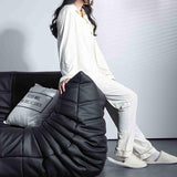 Misorat Canapé Paresseux, Salon de Chambre à Coucher de canapé décontracté Peut s'allonger et Dormir, Chaise Salon Simple, Napa en Cuir résistant et résistant aux Rayures,A-103X88X70CM