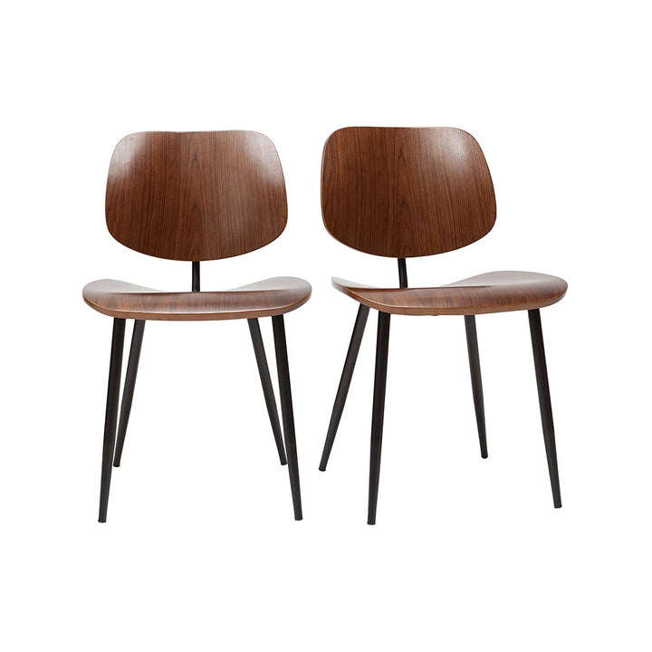 Miliboo Chaises en Bois foncé Noyer et métal Noir (Lot de 2) Tobias Miliboo Chaises en Bois foncé Noyer et métal Noir (Lot de 2) Tobias