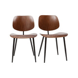 Miliboo Chaises en Bois foncé Noyer et métal Noir (Lot de 2) Tobias