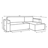 INTENSE DECO Canapé d'angle Convertible réversible Lorenzo en Velours côtelé Beige