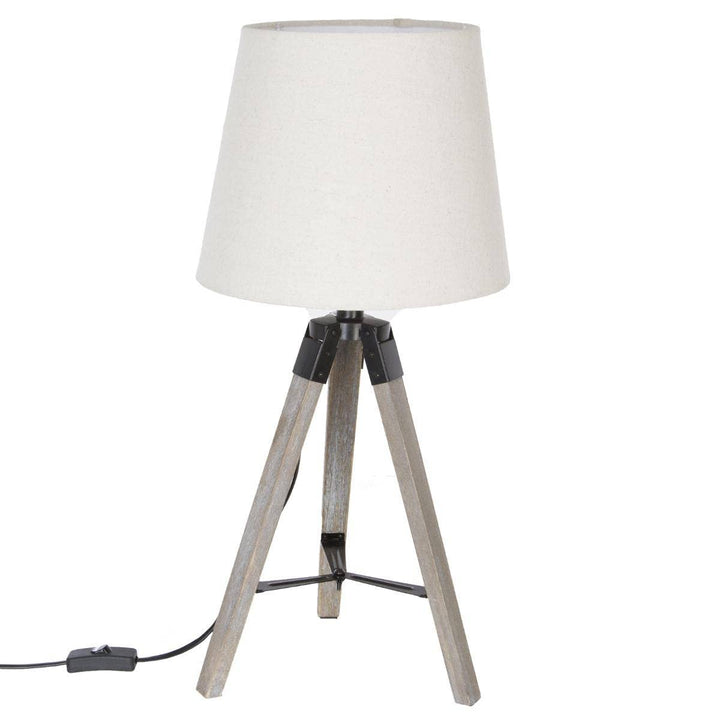 Atmosphera - Lampe trépied Runo - bois et ivoire H58 cm Atmosphera - Lampe trépied Runo - bois et ivoire H58 cm