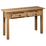 vidaXL Pin Massif Table Console Table d'Entrée Table de Salon Table de Couloir avec 2 Tiroirs Rangement Maison Intérieur 110x40x72 cm