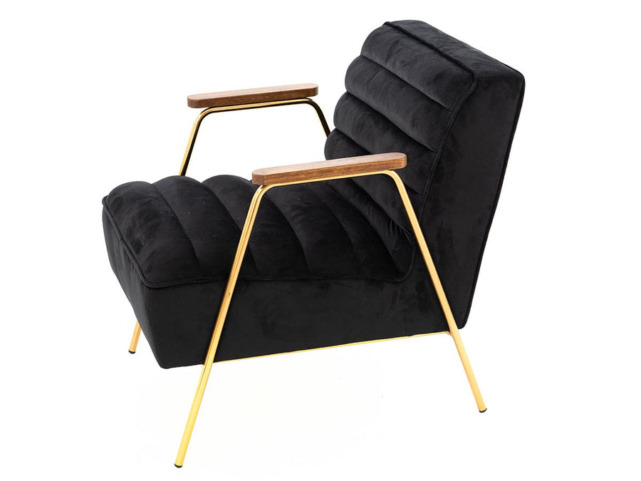 Amadeus - Fauteuil Hutch Velours Noir Amadeus - Fauteuil Hutch Velours Noir