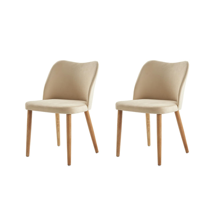 HULALA HOME Chaise Salle a Manger, Chaise Coiffeuse Moderne, Lot de 2 Chaises de Salle à Manger, Confortables avec Pieds en Bois, Convient au Salon, Salle à Manger, Chambre, Beige HULALA HOME Chaise Salle a Manger, Chaise Coiffeuse Moderne, Lot de 2 Chaises de Salle à Manger, Confortables avec Pieds en Bois, Convient au Salon, Salle à Manger, Chambre, Beige