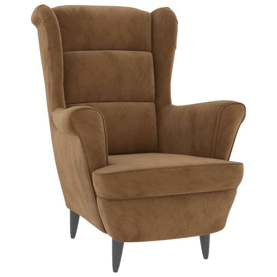 INLIFE Fauteuil marron velours 4067