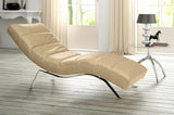 VENESETTI Chaise Longue réglable Multipositions, en Cuir de Luxe Italien, Sweet, Beige