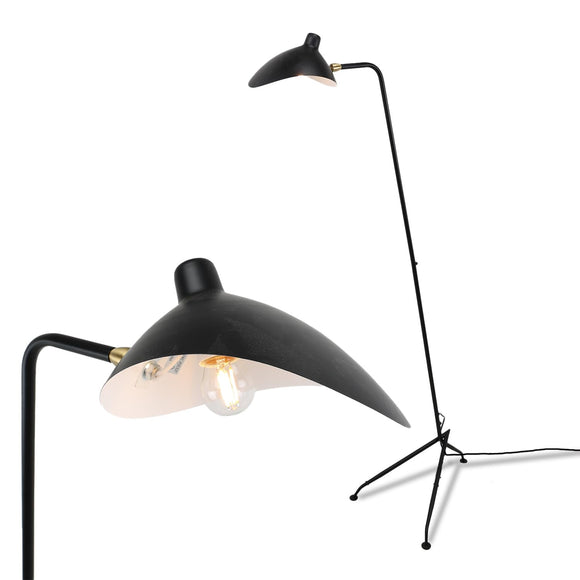 Alpinaluz Lampadaire trépied avec écran orientable - Design avant-gardiste en aluminium noir mat, culot E27, 160 cm, éclairage intérieur pour salon ou studio