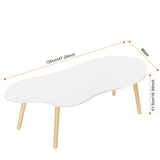 Yokawe Table basse moderne en forme de nuage pour salon, petite table centrale avec 4 pieds, pour espaces compacts et décoration du milieu du siècle, blanche, 80 cm