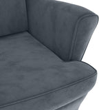 vidaXL Fauteuil à Oreilles avec Tabouret Chaise de Relaxation Siège de Salon Meuble de Salle de Séjour Maison Intérieur Gris Foncé Velours