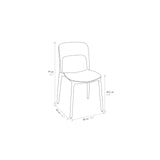 PAZZO DESIGN Chaise Luana, Ensemble de 4 chaises, Noir, polypropylène, Cuisine, Salle à Manger, Jardin, Empilables - id_1955