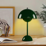 DASIAUTOEM Lampe Champignon, Lampe de Table Sans Fil, Portable Entièrement Graduable, Macaron de Table Tactile avec 3 Modes de Luminosité, Lampe de Chevet Rétro (Vert Foncé)