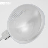 Lampadaire Nikkala, lampe sur pied en métal/verre en couleur chrome/blanc, luminaire au design moderne, abat-jour réglable, interrupteur on/off sur le boîtier, hauteur 240 cm, 3 x E14, sans ampoules