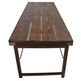 STUFF Loft Table de salle à manger vintage en bois massif ciré et pliable Style shabby chic Marron 165 x 75 x 76 cm