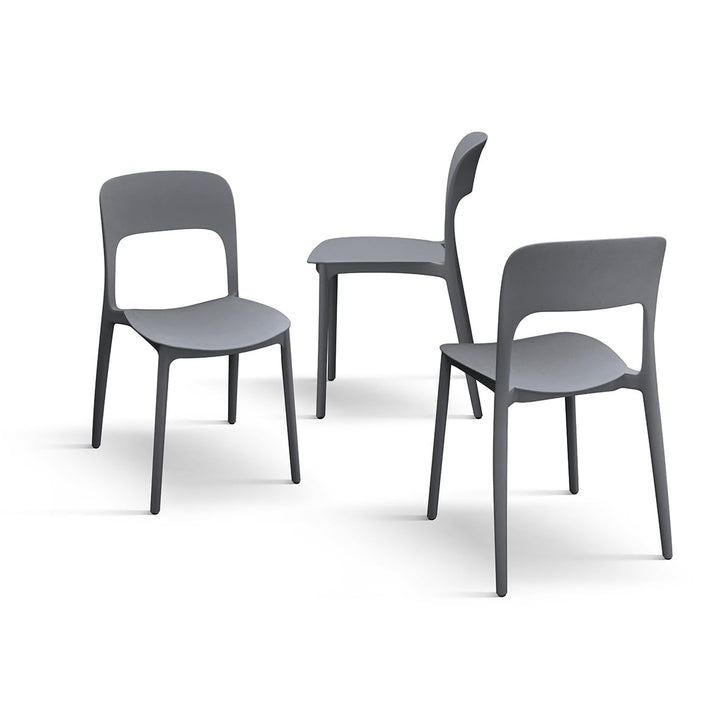 PAZZO DESIGN Chaise Luana Lot de 4 chaises (Gris)