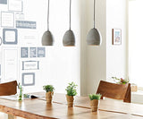 DeLife Plafonnier Cirillo Gris 70x15 cm 3 Abat-Jour Suspension béton