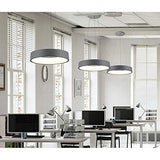 IXWQ Traditionnel Fer Art LED 55W Moderne Suspension Luminaire Île Plafond Éclairage Anneau Décoratif Design Lampe Table À Manger Lustre Métal Acrylique Luminaire Suspendu for Salon Trois Couleurs Gra