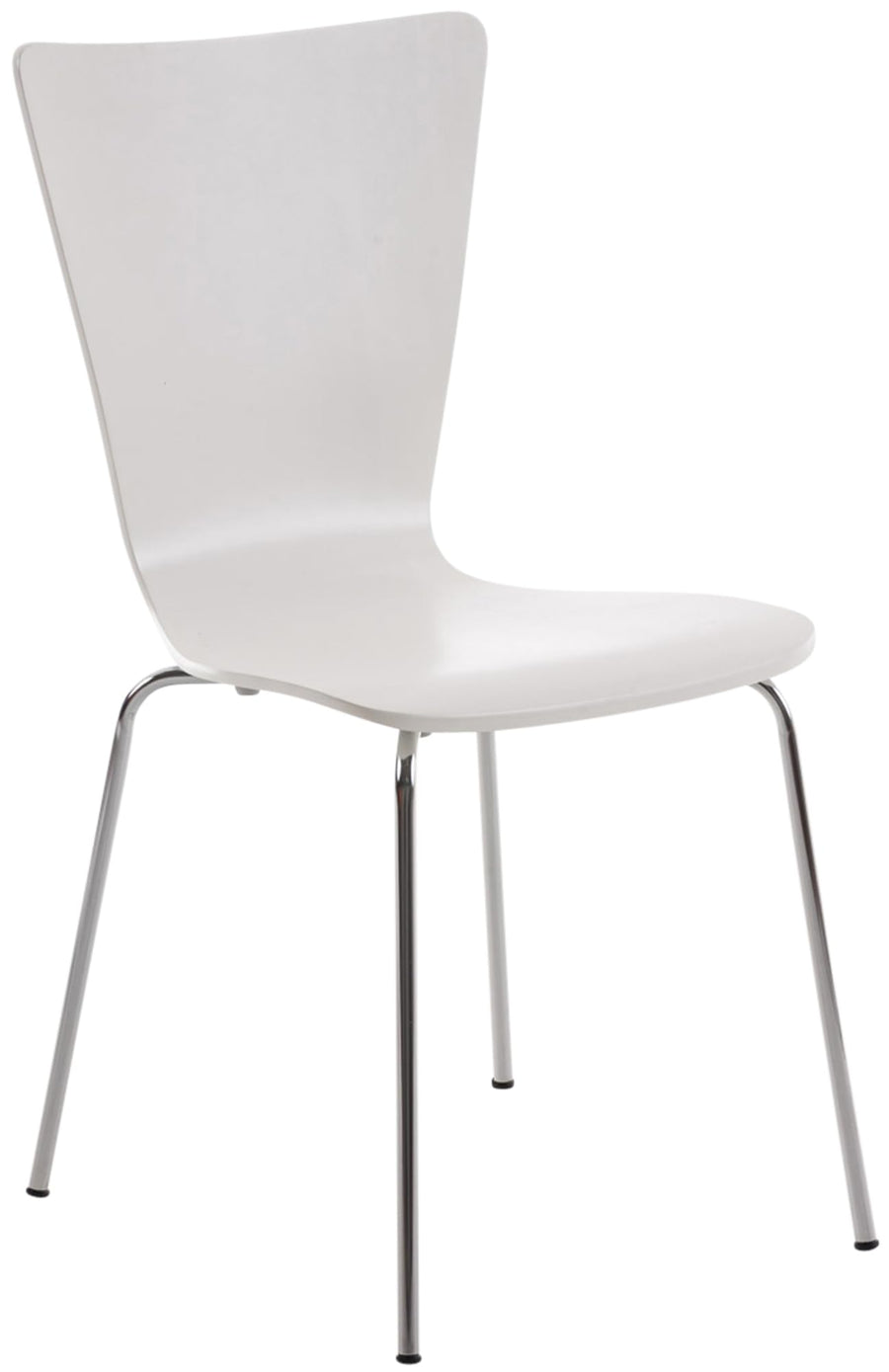 CLP Chaise empilable Aaron I Chaise de conférence Ergonomique avec Assise en Bois I Chaise Visiteur Peu encombrante avec Protections de Sol, Couleur:Blanc