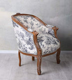 Français Fauteuil Antique Chaise Baroque Toile de Jouy Bergère Fauteuil Rembourré cat660g33 Palazzo Exclusif