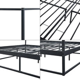 [en.casa] Lit à Baldaquin Style Intemporel Cadre de Lit Double avec Sommier à Lattes pour 2 Personnes Lit Design Industriel 2 Places Capacité 200 kg Métal 160 x 200 cm Noir