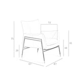 Angel Cerdá - Fauteuil en Peau de Vache Gris Perle - Design Moderne avec Structure en Acier Noir et Détails Dorés - Idéal pour les Salons, les Espaces Repas et les Espaces de Détente - 67 x 75 x 87 cm