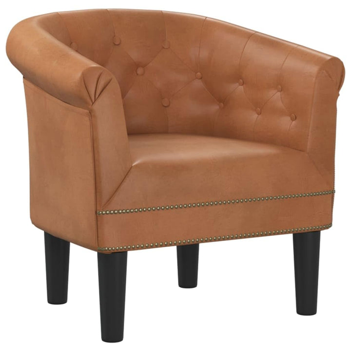 Bucmath Fauteuil club en cuir synthétique robuste, marron, 70 x 56 x 68 cm, fauteuil de salon confortable pour salon, chambre à coucher, bureau, fauteuil de lecture pour adultes Bucmath Fauteuil club en cuir synthétique robuste, marron, 70 x 56 x 68 cm, fauteuil de salon confortable pour salon, chambre à coucher, bureau, fauteuil de lecture pour adultes