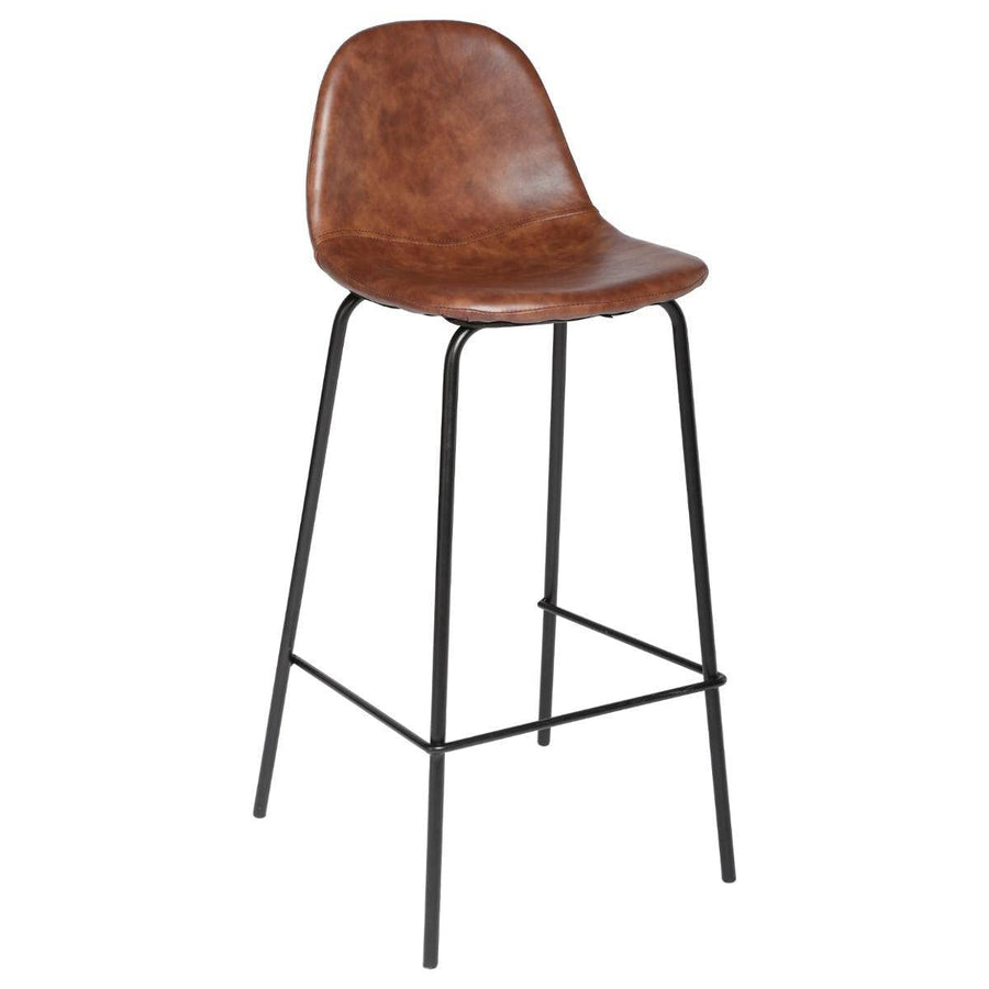A.B.M. SARL Tabouret de Bar Marron en métal et revêtement en polyuréthane Vladi