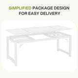 Tribesigns Table de salle à manger industrielle rectangulaire 180 x 80 cm, pour 6 à 8 personnes, en bois et métal, avec pieds en métal