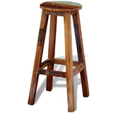 LoogCape Tabouret de bar en bois vieilli massif 75 cm de haut avec repose-pieds, tabouret de comptoir, tabouret de bistrot, tabouret de cuisine, tabouret de cuisine, tabouret de cuisine, salle à