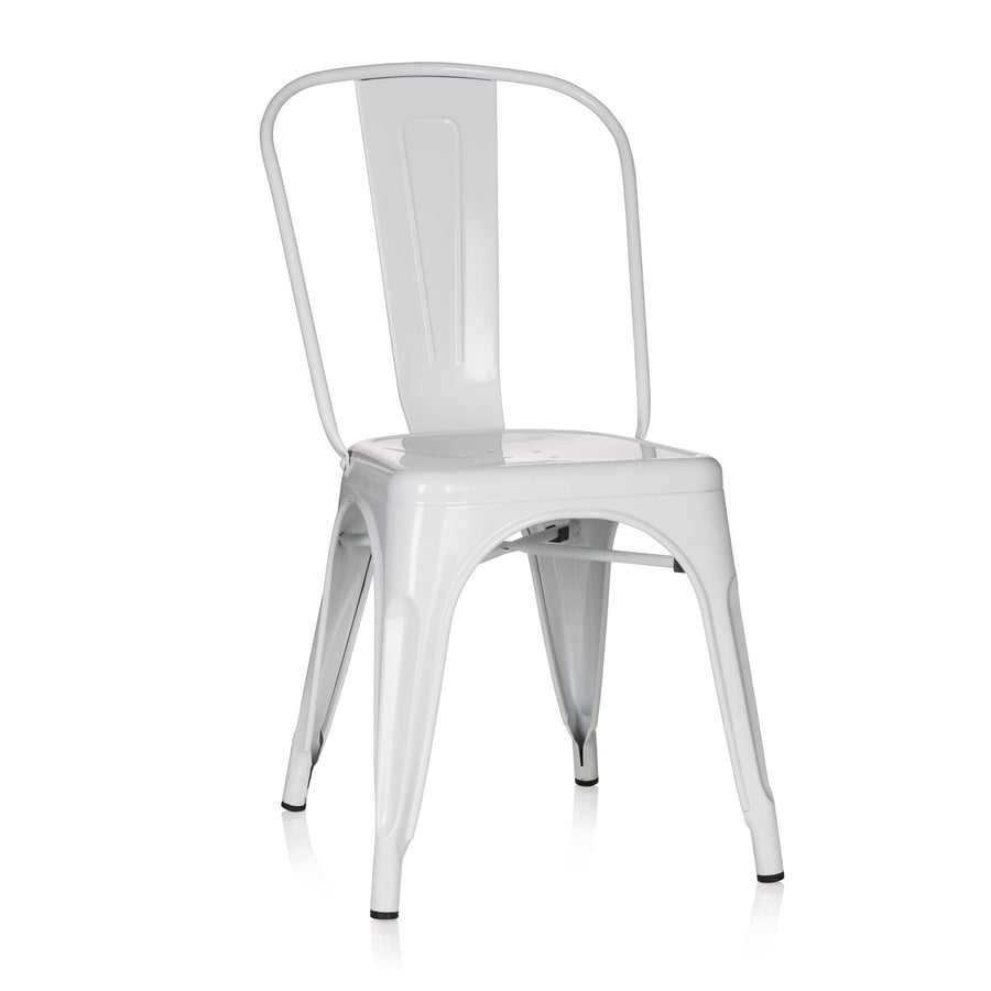 hjh OFFICE 645022 Chaise bistrot VANTAGGIO Comfort Métal Blanc, Chaise au Style Industriel, empilable hjh OFFICE 645022 Chaise bistrot VANTAGGIO Comfort Métal Blanc, Chaise au Style Industriel, empilable